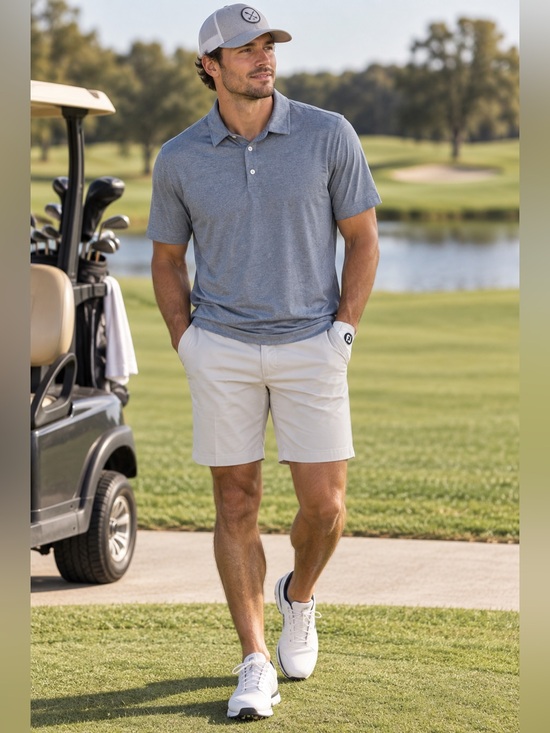 Vuori Other - Vuori Heather blue Polo - Everyday Performance